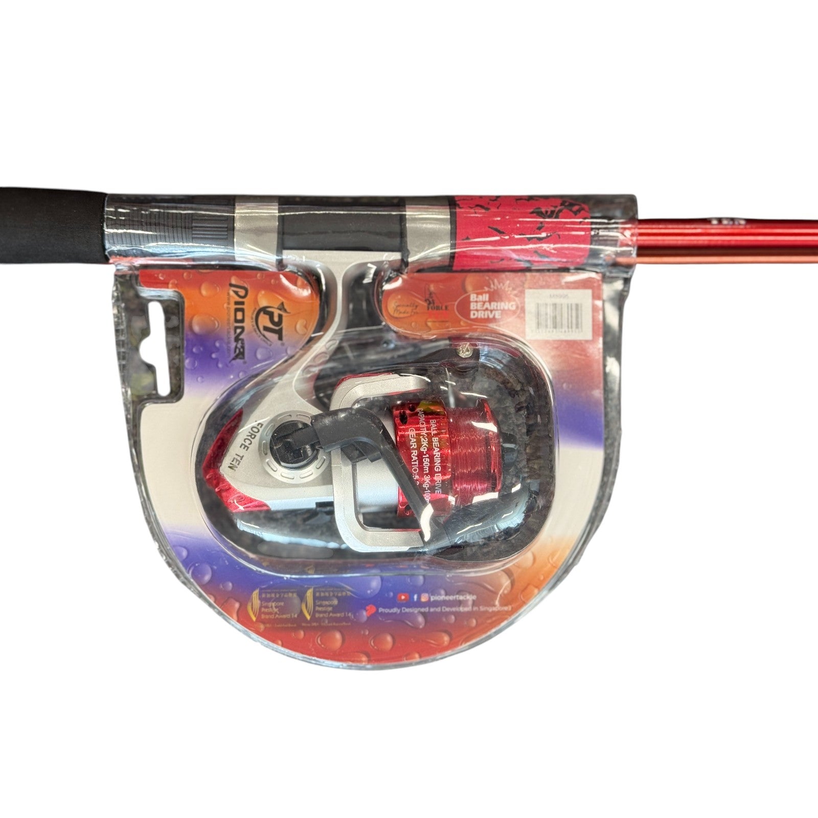 Forceten 6ft Red Fishing Combo