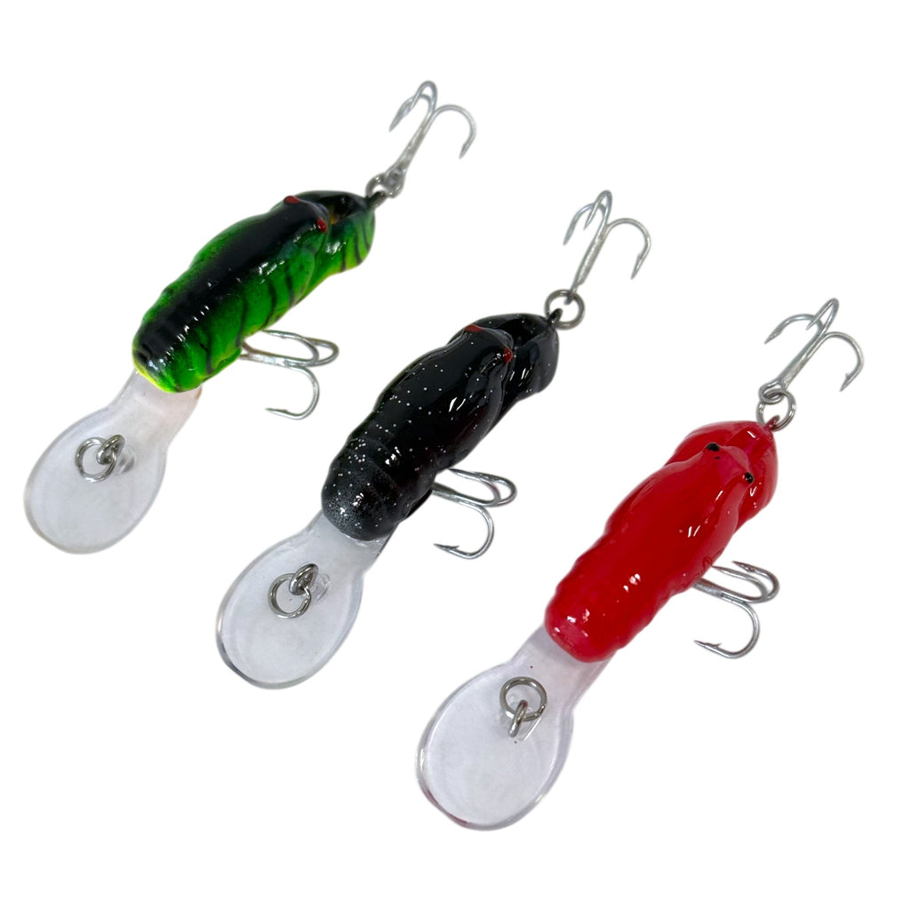Forceten Size 4 Assorted Colours Outback Yabby Fishing Lure - 3 Pack