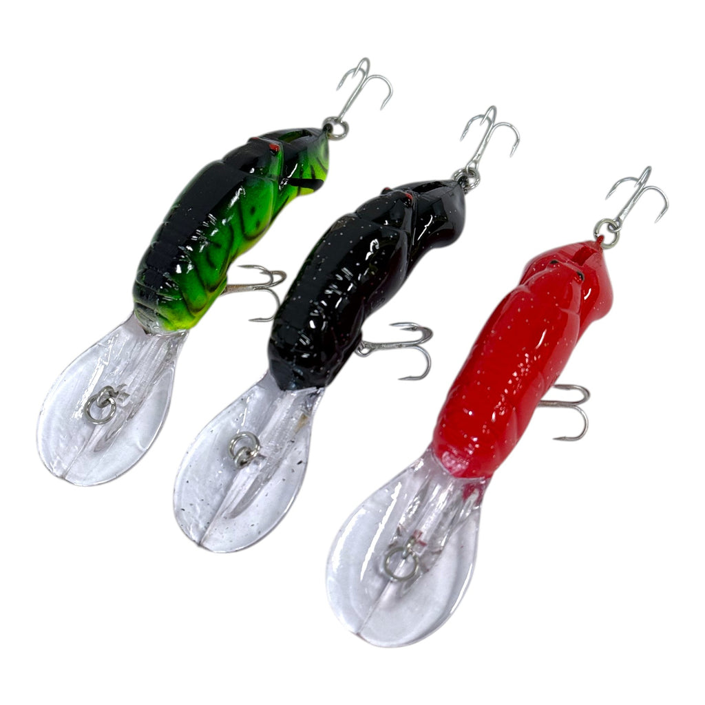 Forceten Size 6 Assorted Colours Outback Yabby Fishing Lure - 3 Pack