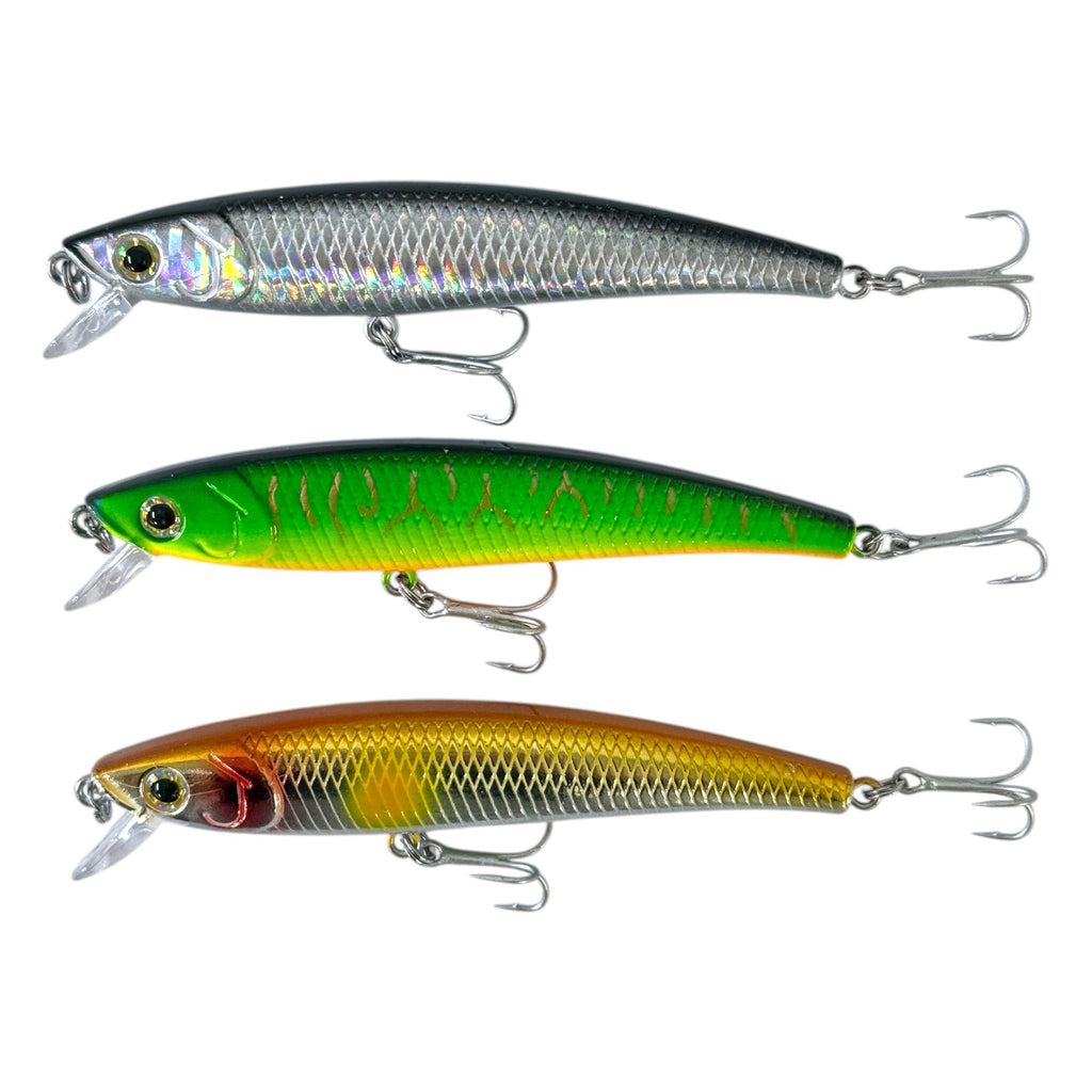 Forceten Size 8 Assorted Colours Outback Jerk Fishing Lure - 3 Pack
