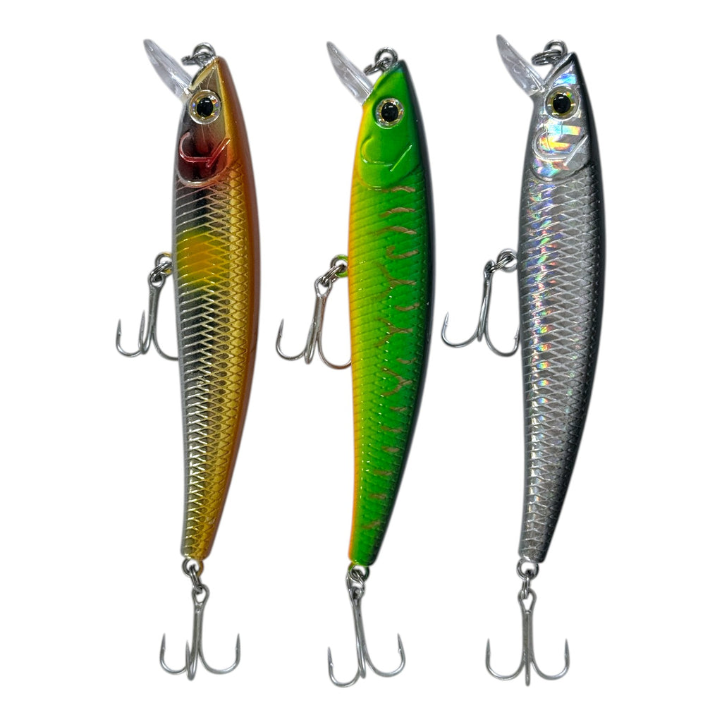 Forceten Size 8 Assorted Colours Outback Jerk Fishing Lure - 3 Pack