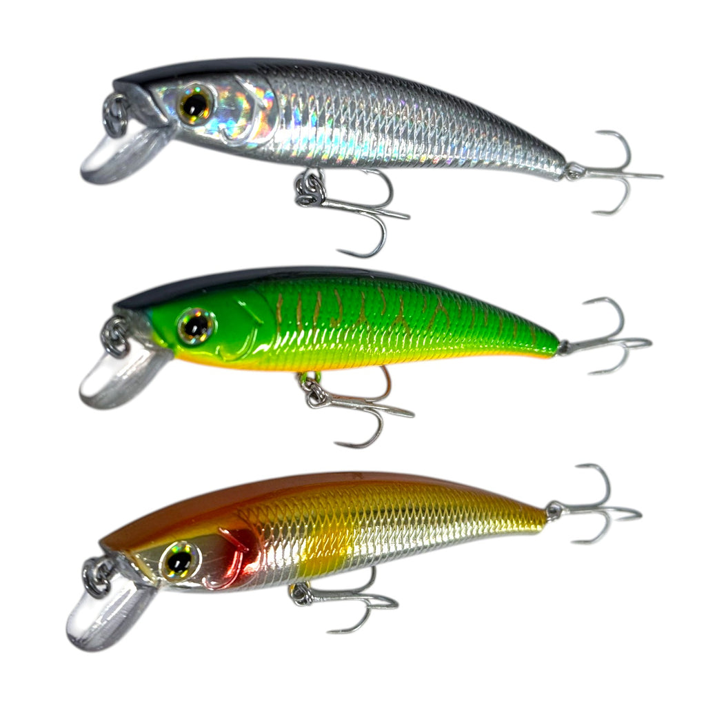 Forceten Size 8 Assorted Colours Outback Jerk Fishing Lure - 3 Pack