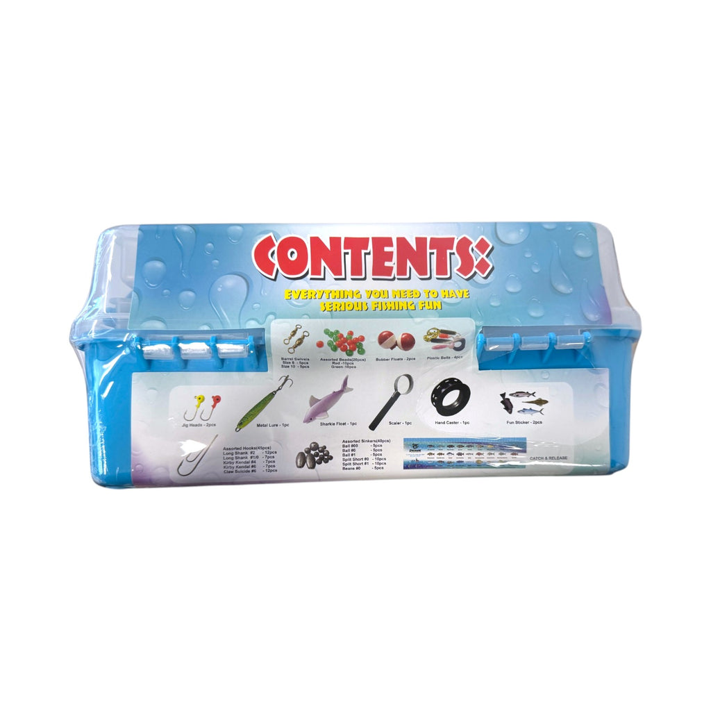 Forceten 130 Piece Kids Fishing Kit - Blue