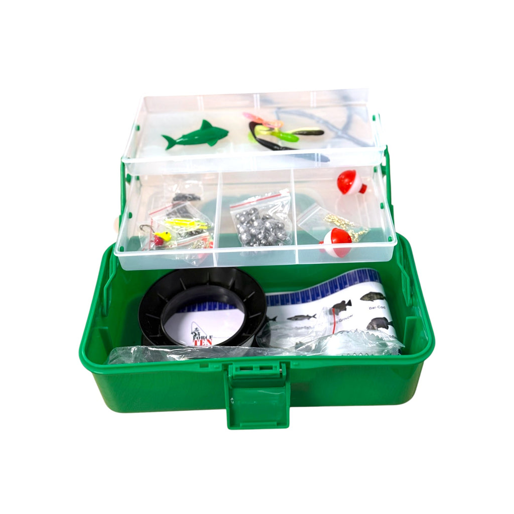Forceten 130 Piece Kids Fishing Kit - Green