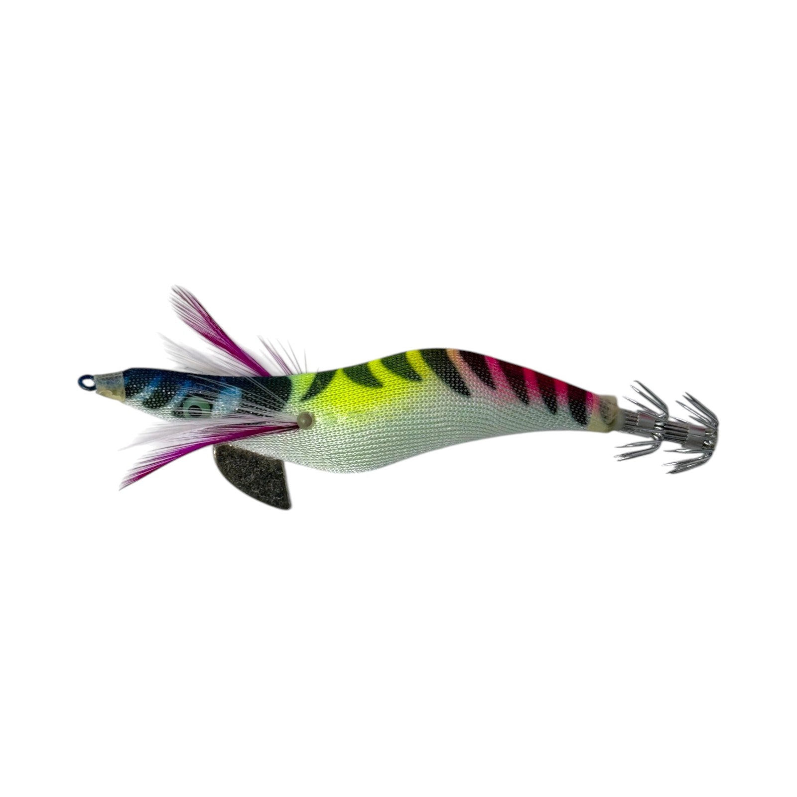 Forceten Inked Squid Jig - Neon Chartreuse Tiger