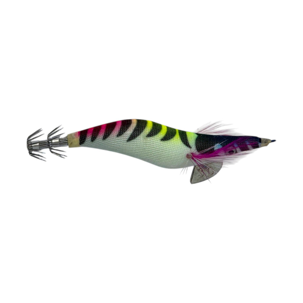 Forceten Inked Squid Jig - Neon Chartreuse Tiger