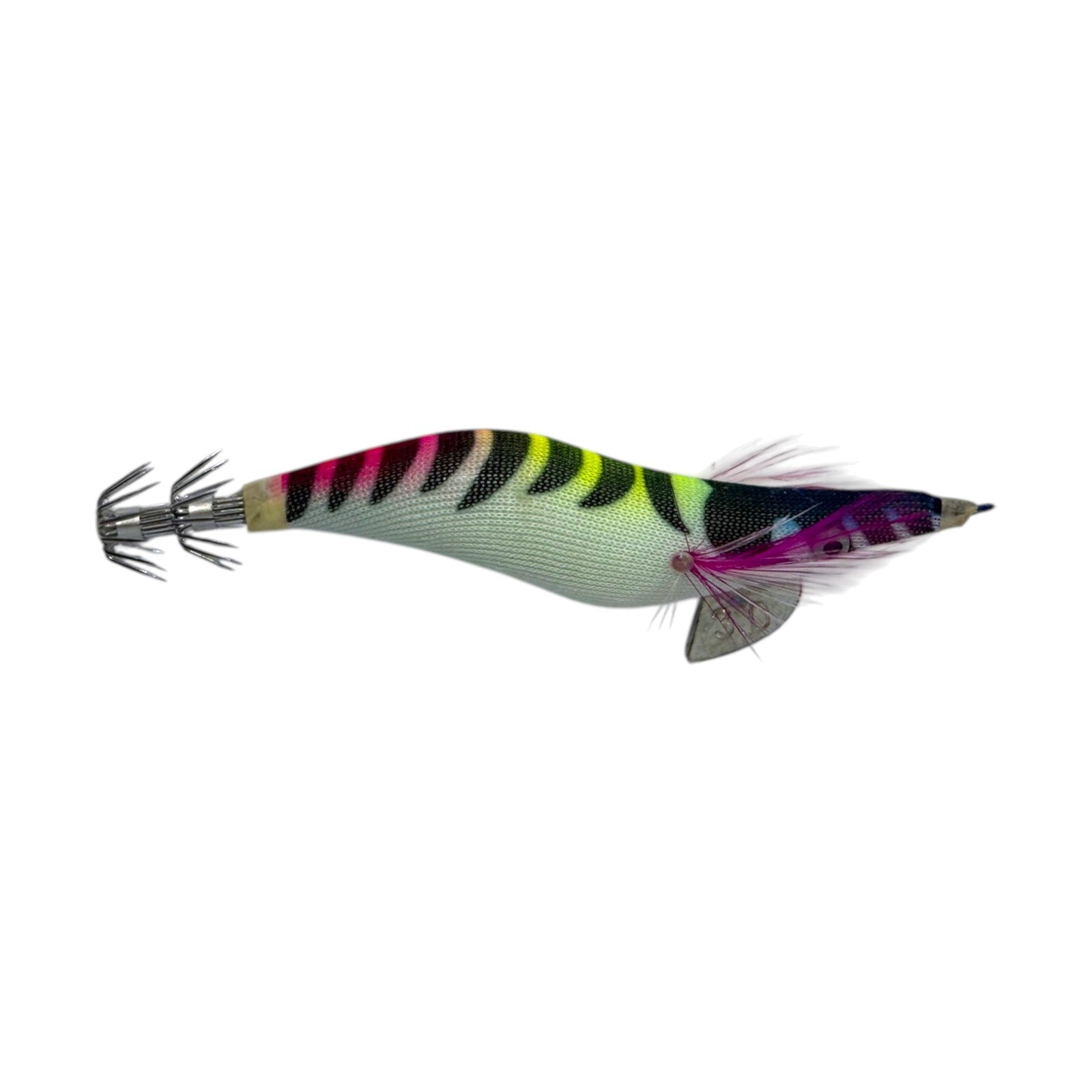 Forceten Inked Squid Jig - Neon Chartreuse Tiger