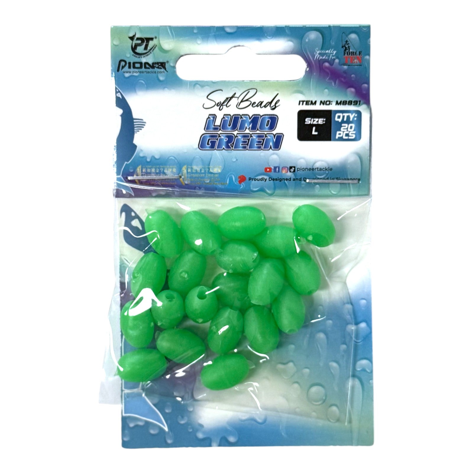 Forceten Green Soft Beads 20 Pack