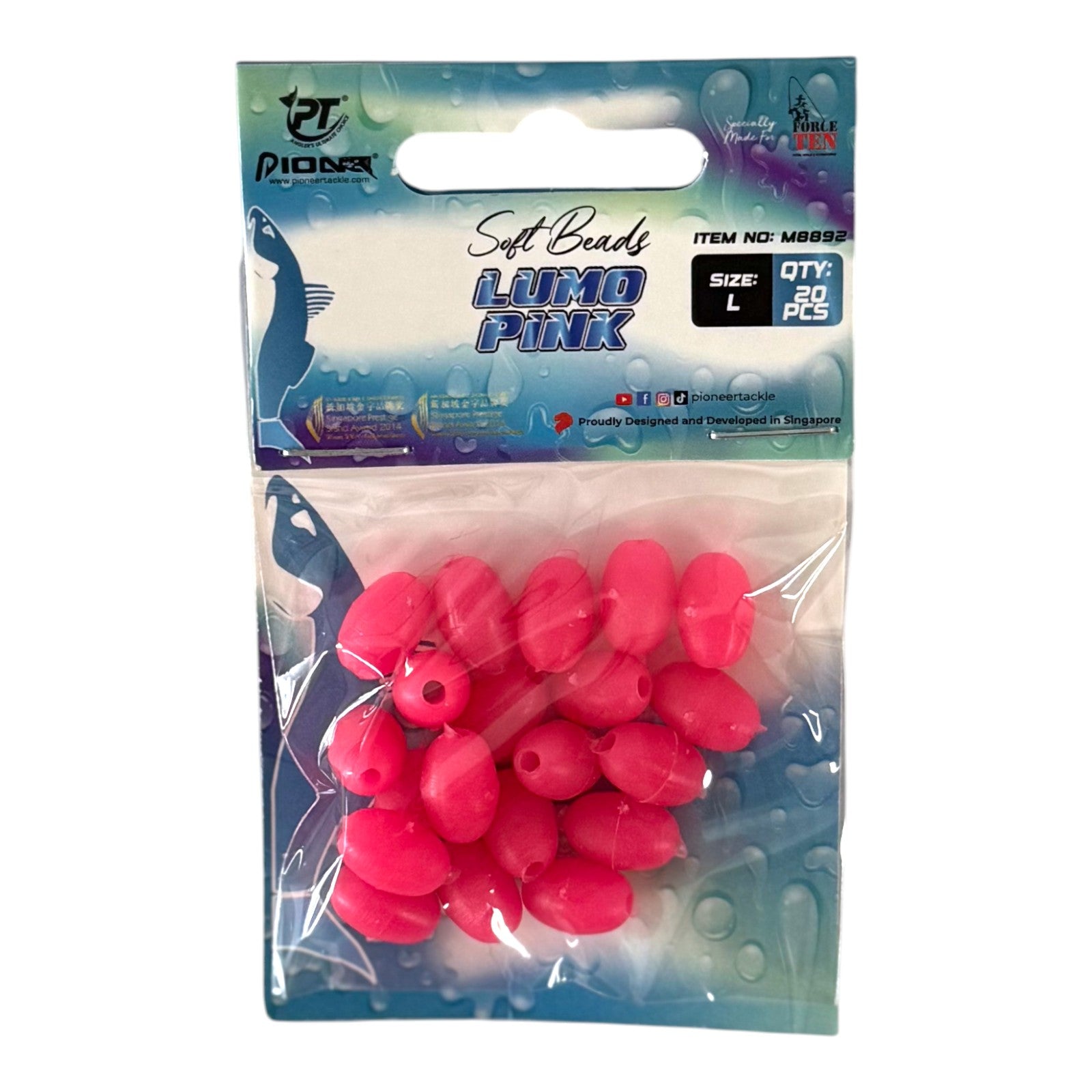 Forceten Pink Soft Beads 20 Pack
