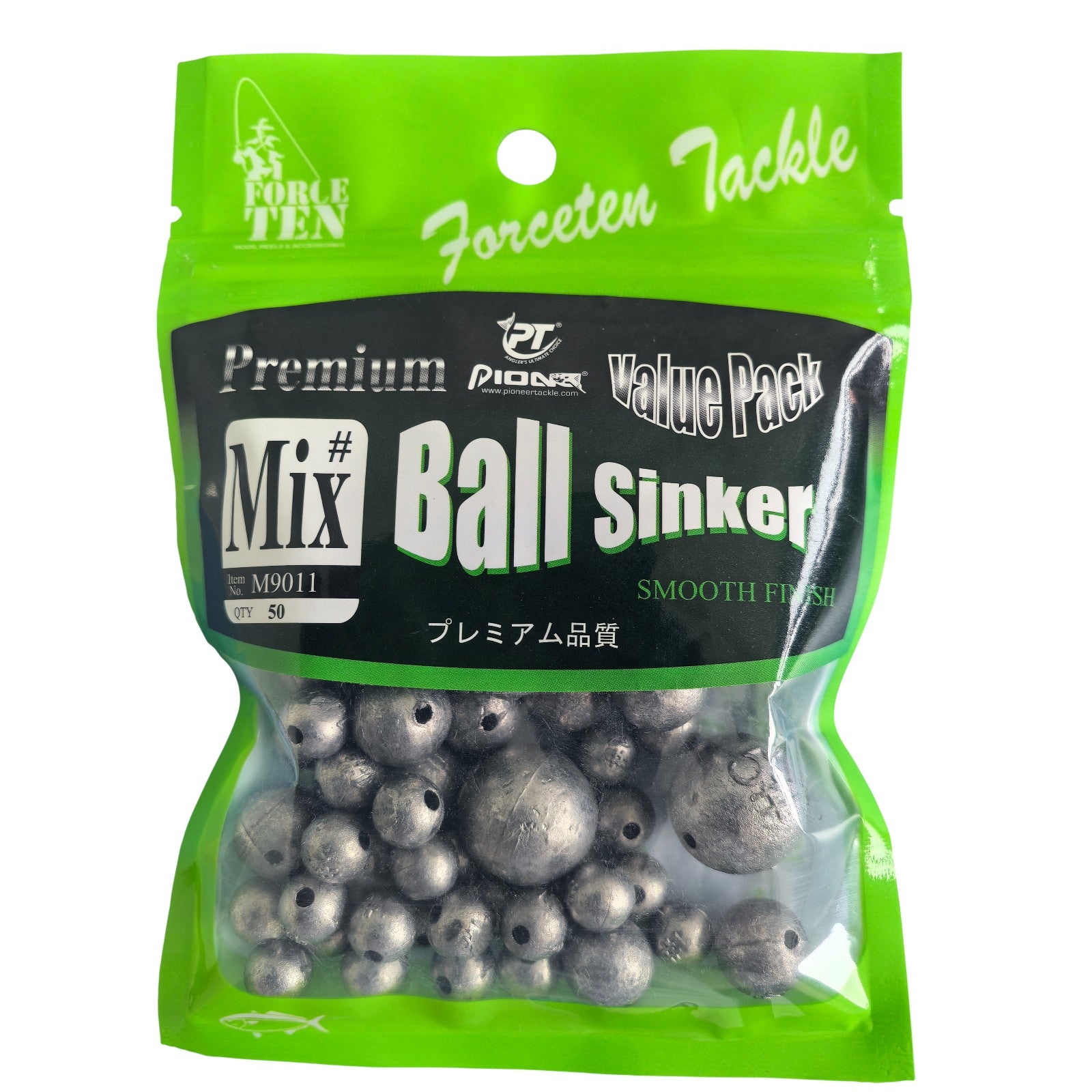 Forceten Mixed Sizes Ball Fishing Sinker Value Pack