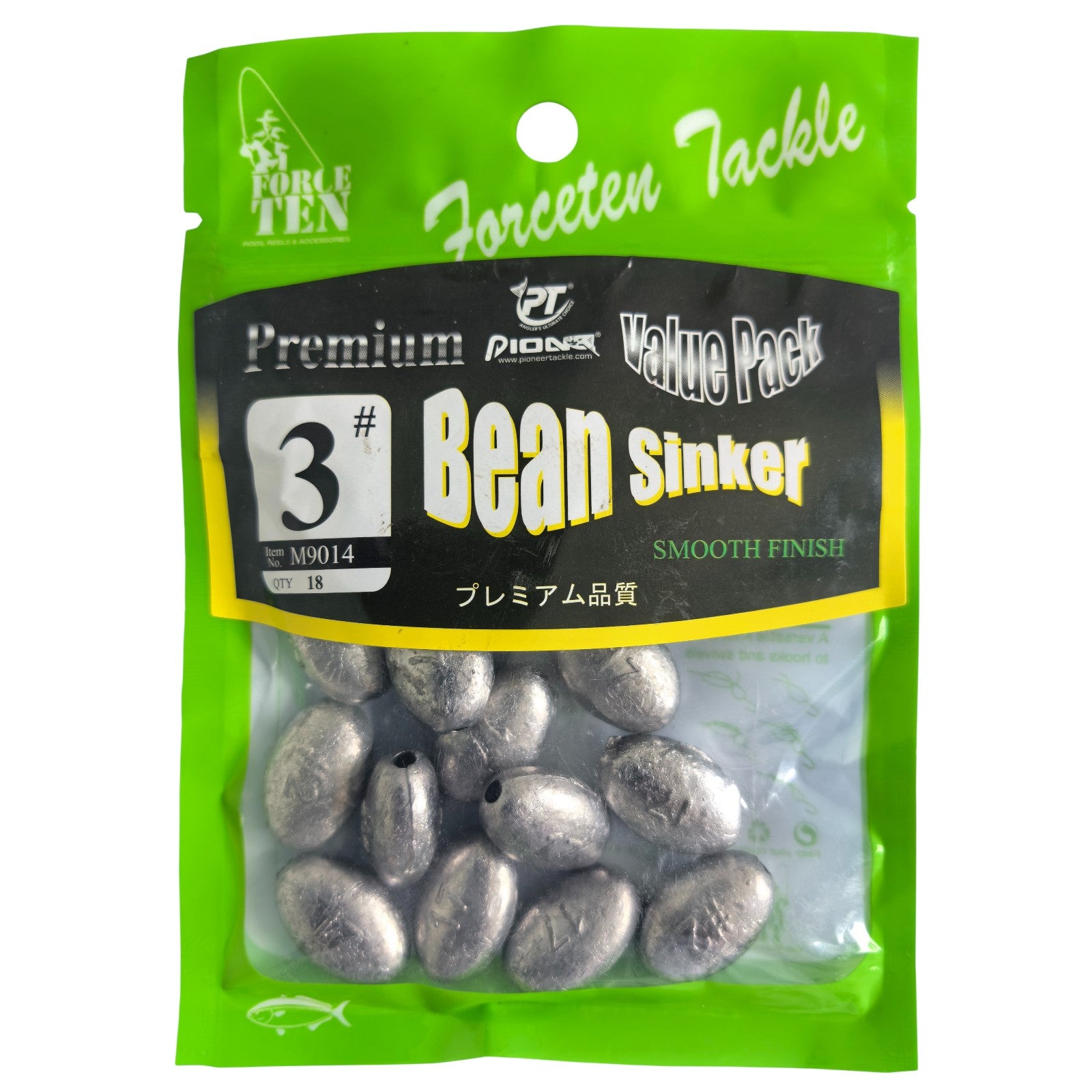 Forceten Size 3 Bean Fishing Sinker Value Pack