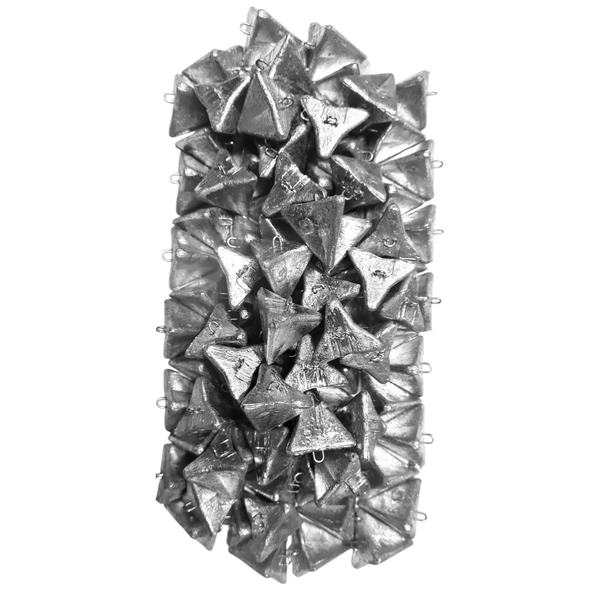Rivernsea 84-piece pack of 2oz lead star fishing sinkers with smooth finish and stainless steel eyelets