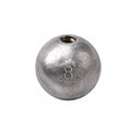 Rivernsea size 8 lead ball fishing sinker with a smooth CNC finish and central line hole
